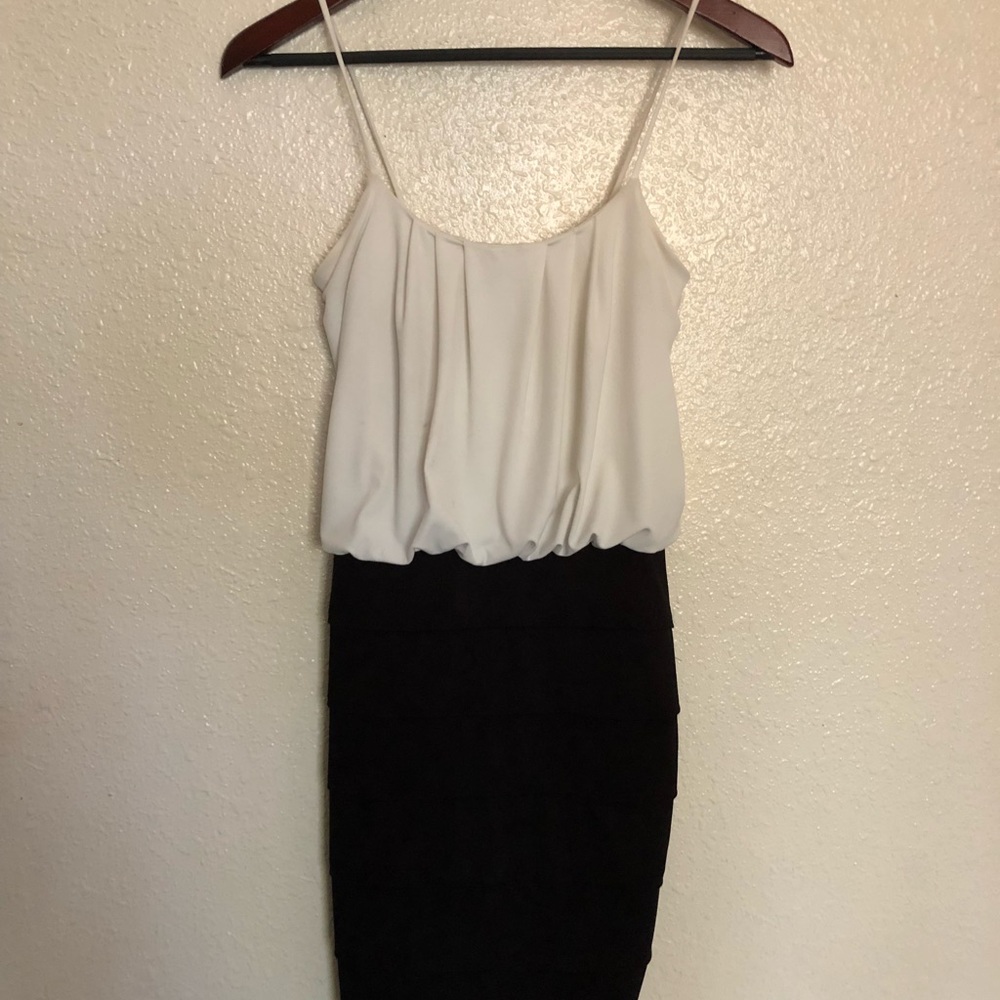 Black and white cocktail dress